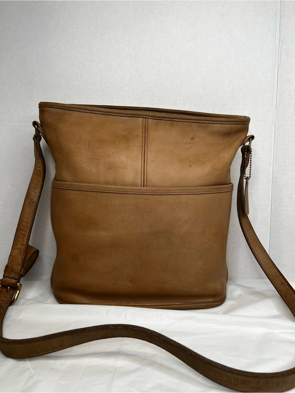 VINTAGE Coach Bleeker Legacy Tan Leather  Crossbody Bag Made in USA